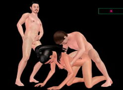 Jameliz transando com dois homens