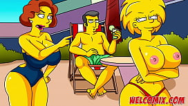 Hentay simpsones novinha loira peituda fodendo de quatro com seu namorado