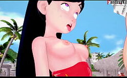 Titan hentai Vadia na piscina fazendo sexo anal